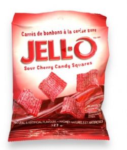 JELL-O CARRÉS BONBONS - CERISE SURE 127G (BONBON)